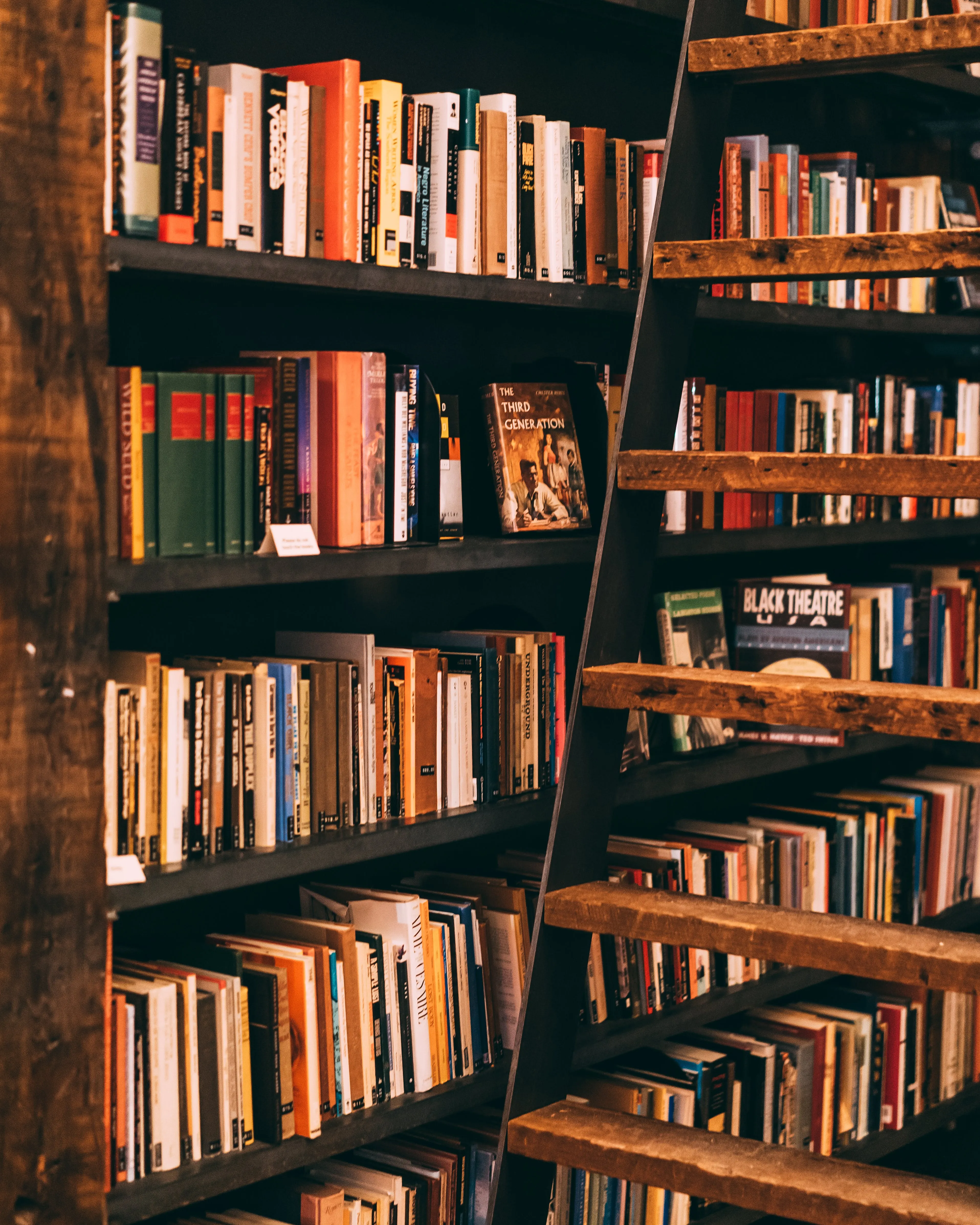 Biblioteca amb llibres a les lleixes. Font: Pexels - Ricky Esquivel
