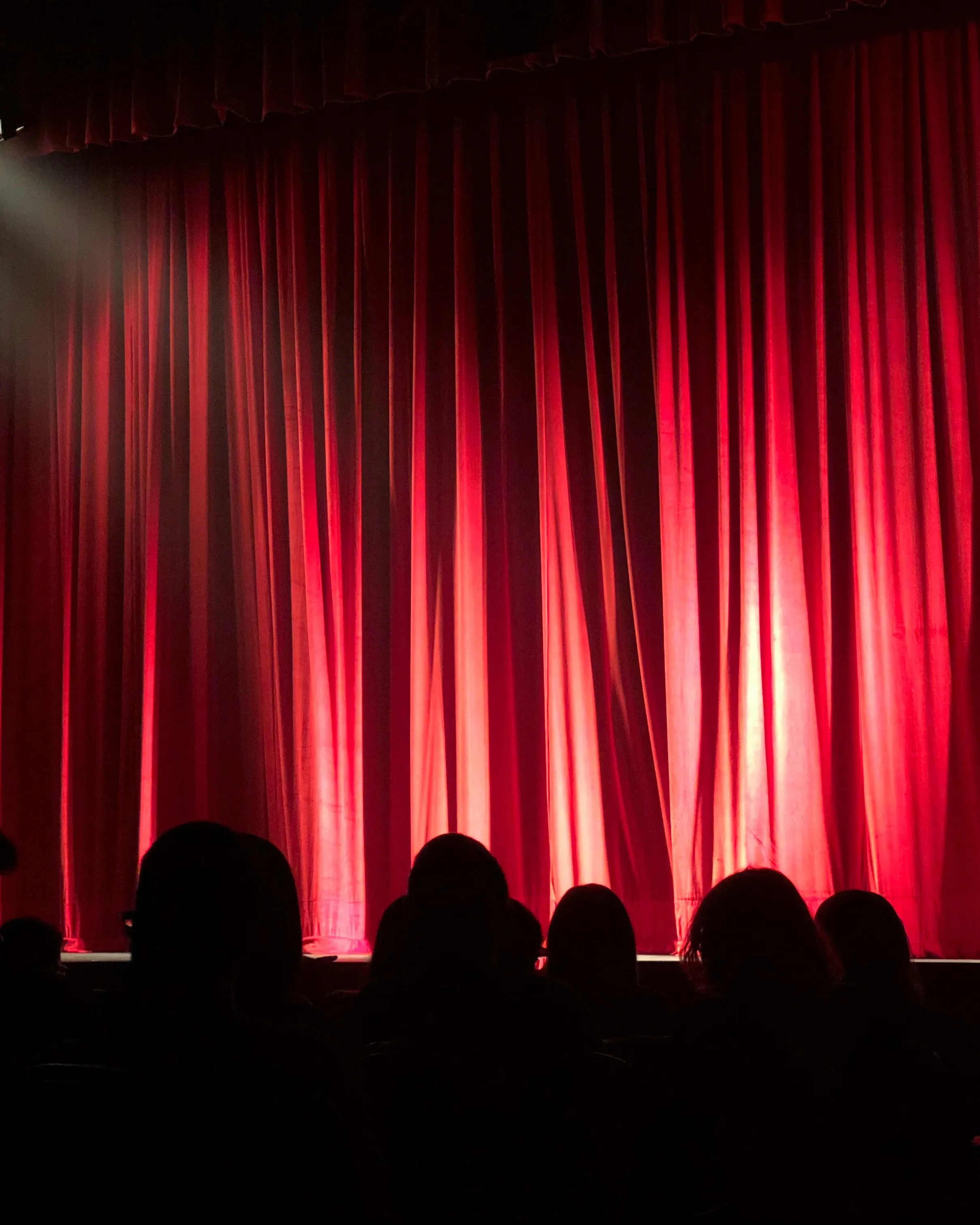 teló tancat i caps de persones, esperant que comenci l'espectacle. Font: Pexels - Monica Silvestre