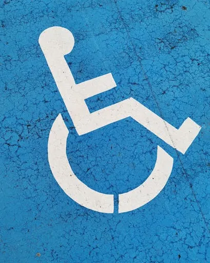 Senyal de persona discapacitada pintada a terra