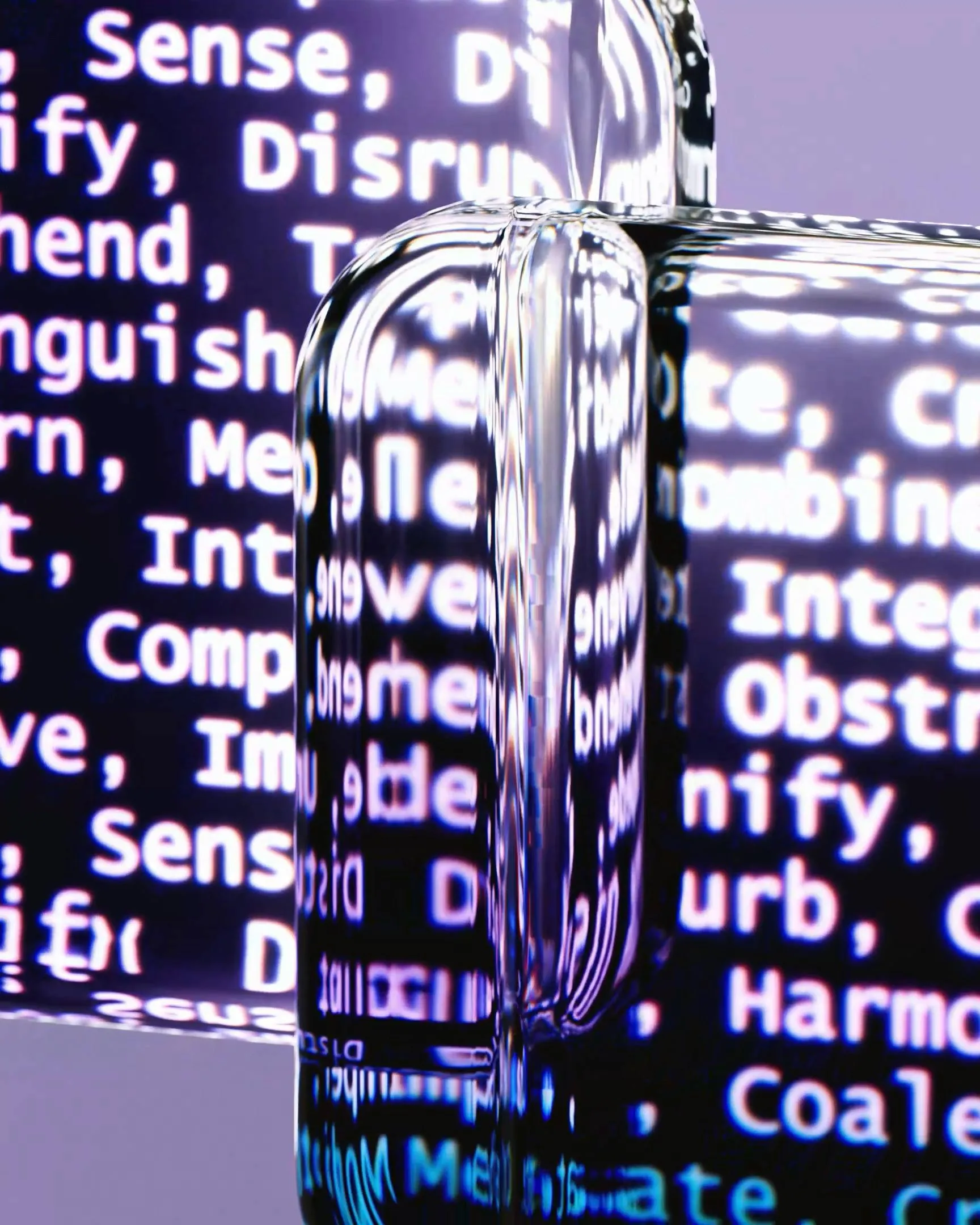 Imatge abstracta on es veu programació a través d'uns vidres superposats