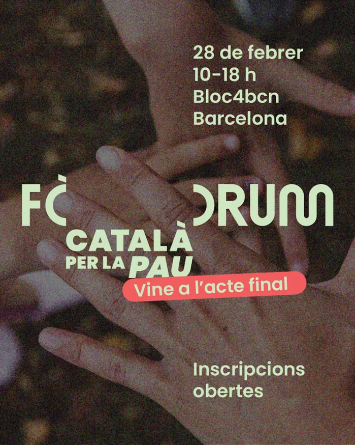 Cartell oficial de l'acte de tancament del Fòrum Català per la Pau.