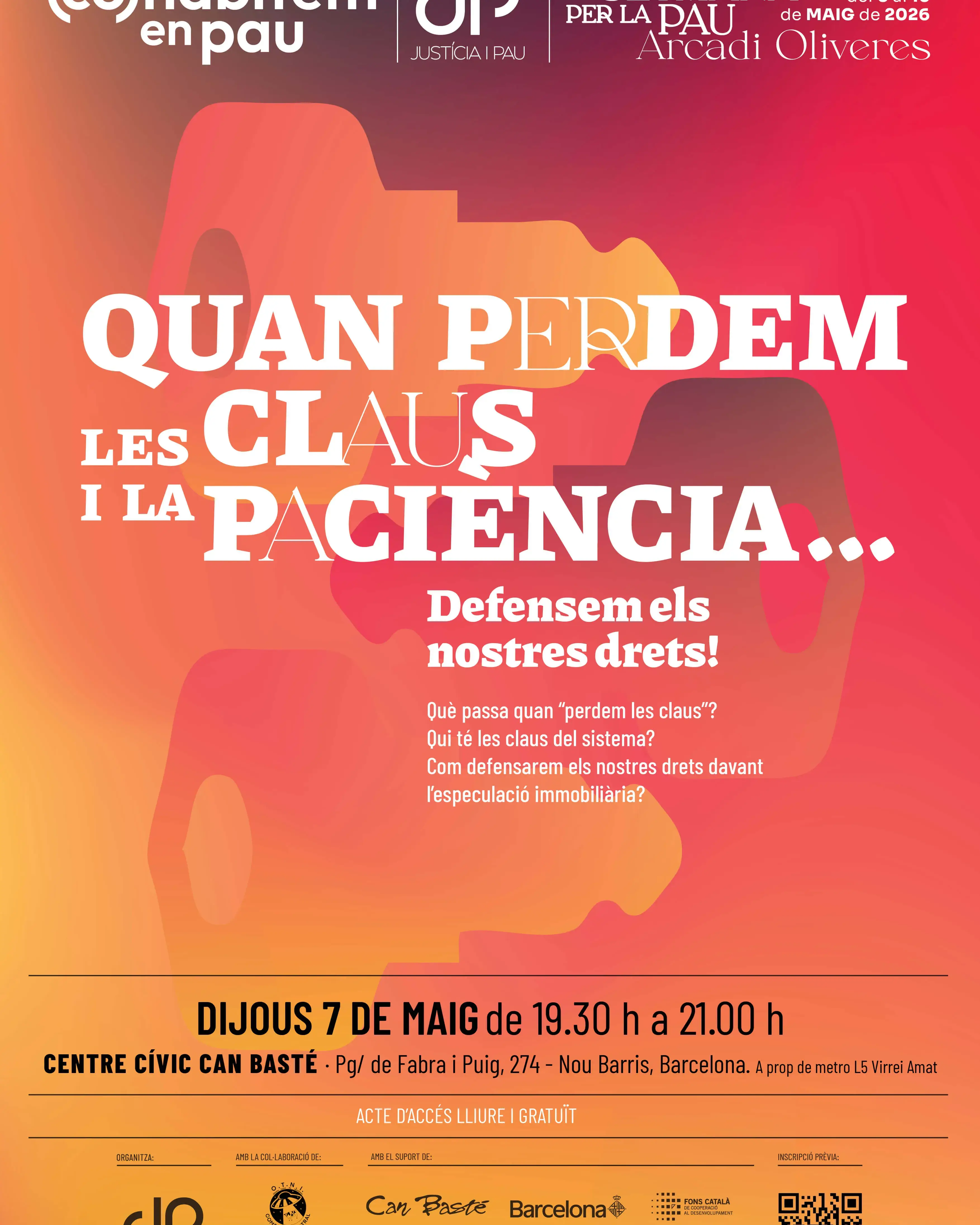 Cartell de la mostra de teatre fòrum organitzada per la Setmana per la Pau - Arcadi Oliveres 2026