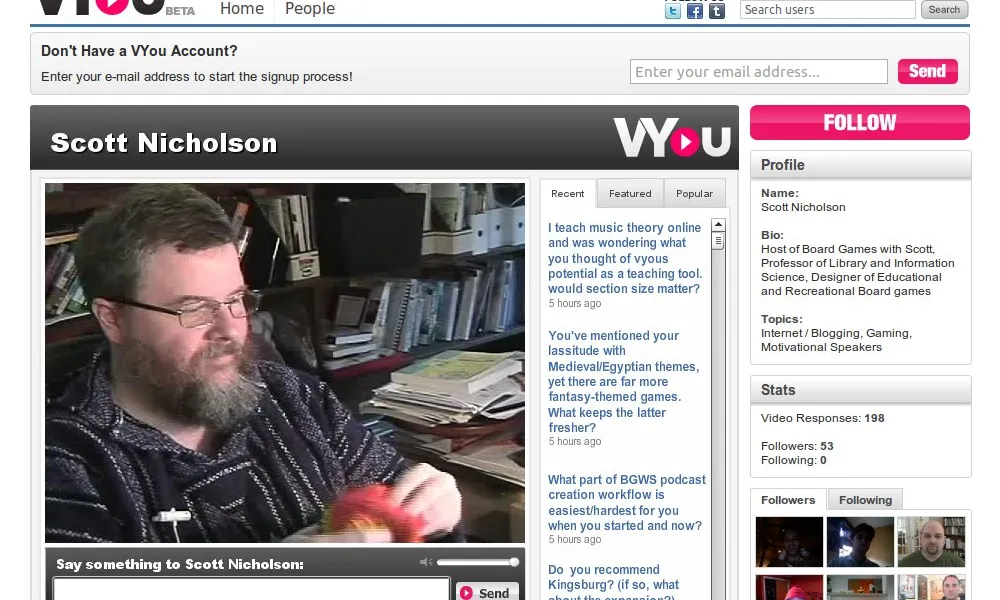 Aspecte del portal de vídeo-respostes