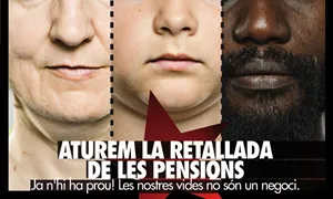 Cartell de la setmana de mobilitzacions "Aturem la retallada de les pensions"