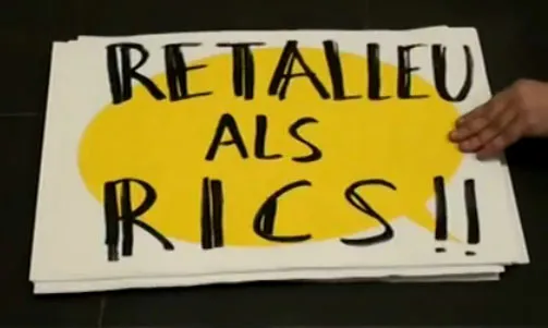 Fotograma del video de la Plataforma Democràcia Real Ja Barcelona