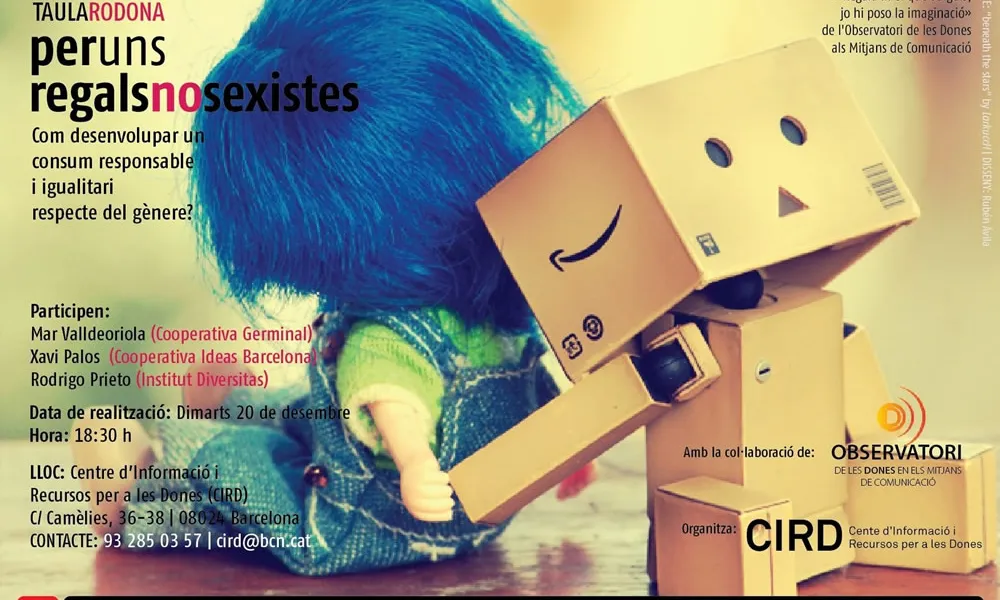 Cartell de la taula rodona Per uns regals no sexistes