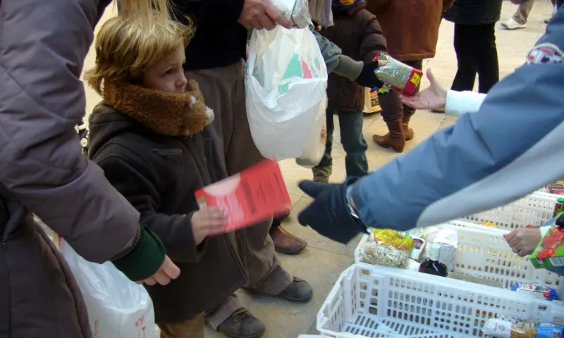 Recollida d'aliments Tió Solidari. Foto del Banc dels Aliments
