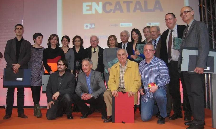 El Conseller de Cultura, Ferran Mascarell, amb els guardonats
