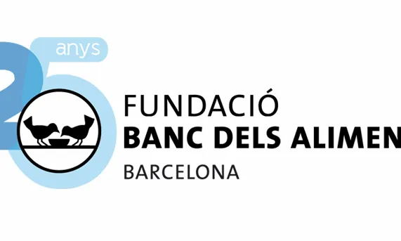Logotip dels 25 anys del Banc dels Aliments de Barcelona