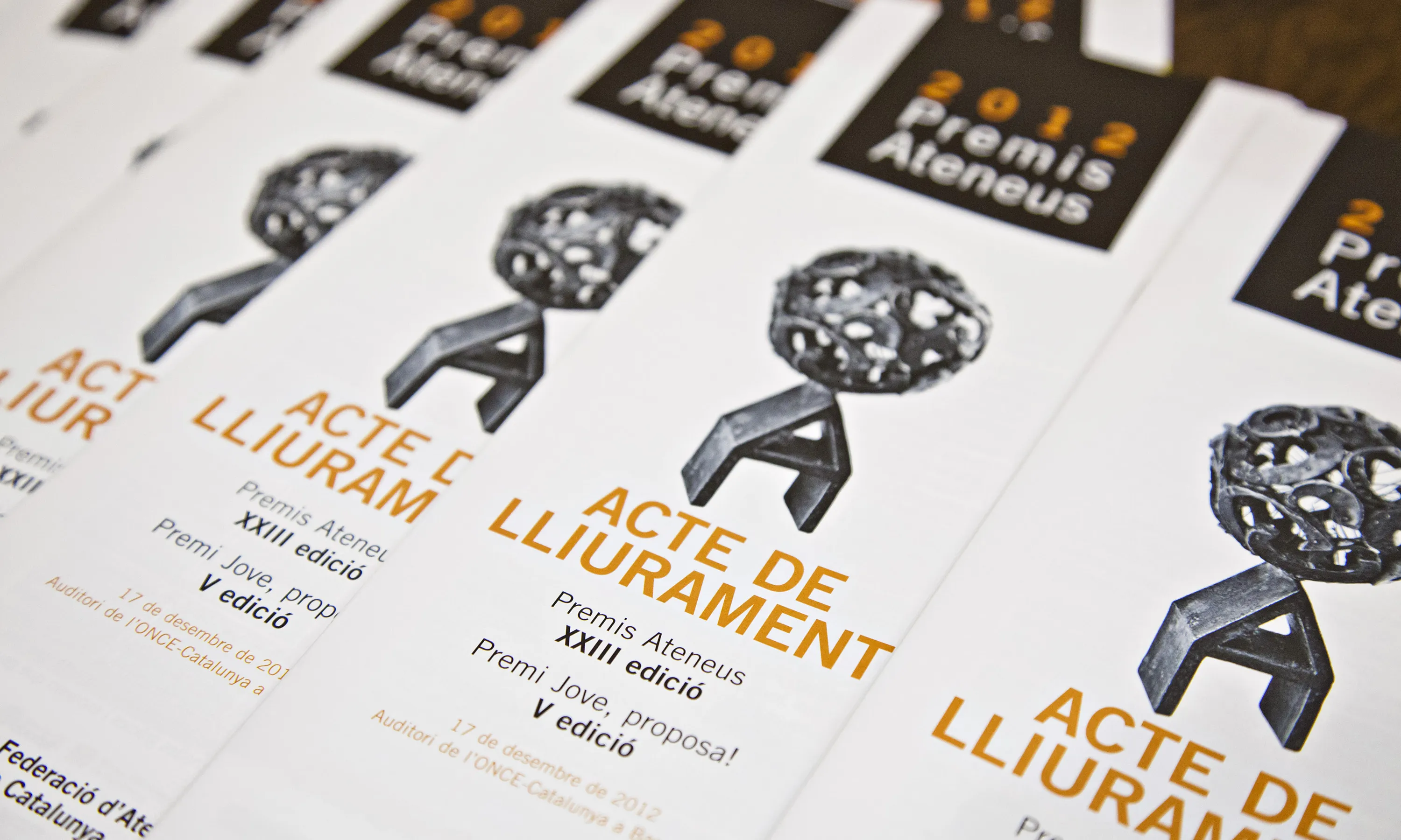 Programa de Mà de l'Acte de Lliurament dels Premis Ateneus 2012