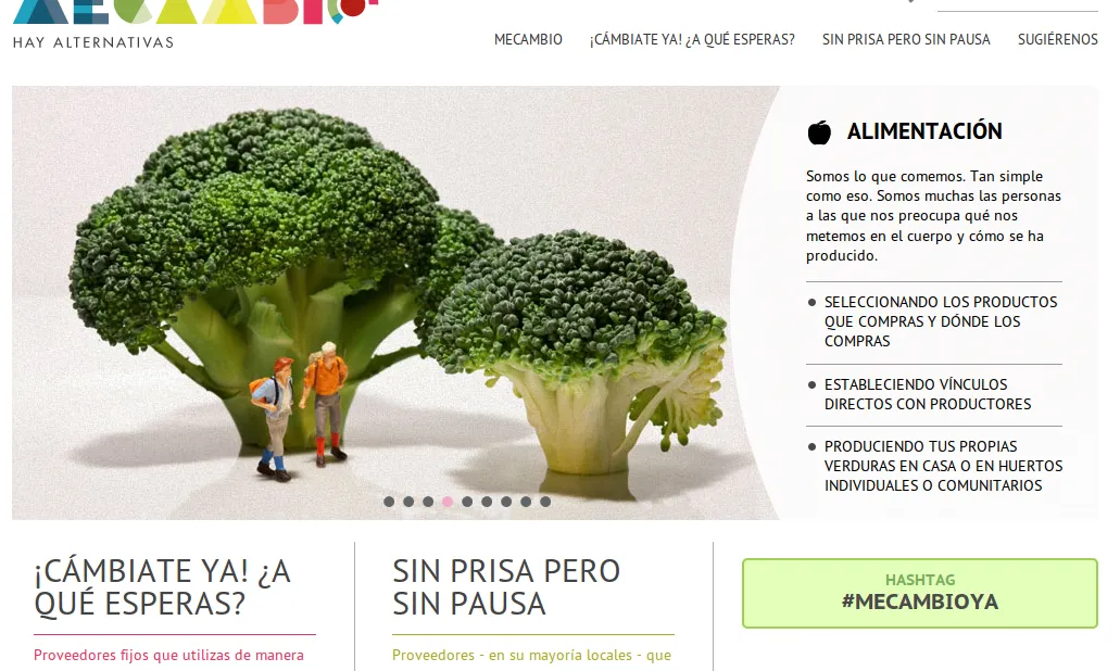Captura de la plana web Mecambio.net