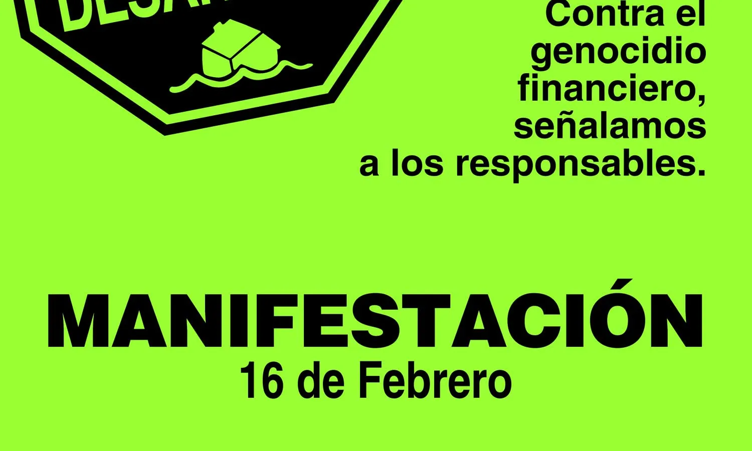 Cartell de la manifestació del 16 de febrer