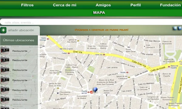 Captura de pantalla de l'aplicació Mapp4all
