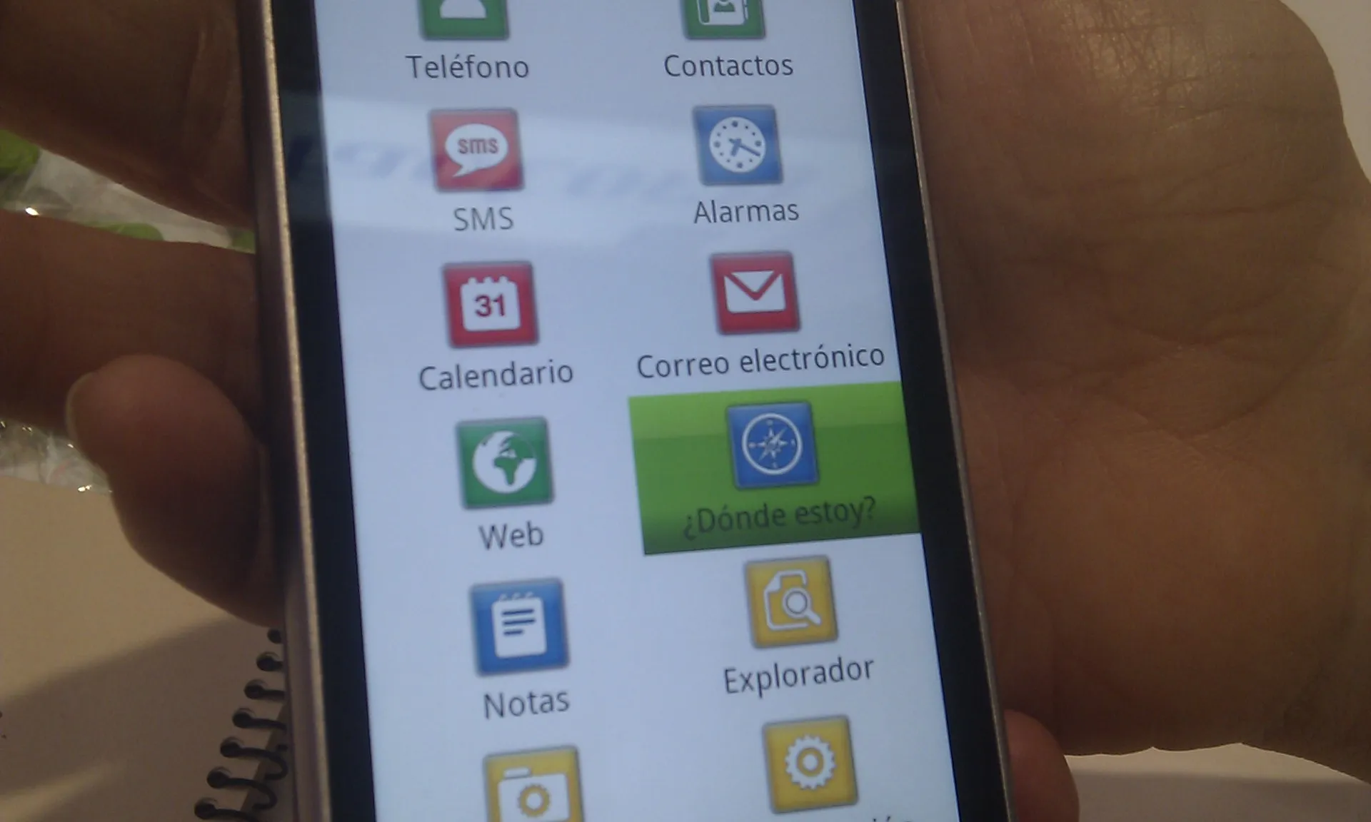 Captura de Mobile Acessibility, l'aplicació per a superar barreres als mòbils. 
