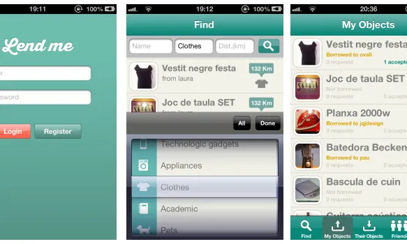 Lend ME, consum col·laboratiu en una app