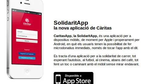Càritas app, el foment de les microdonacions