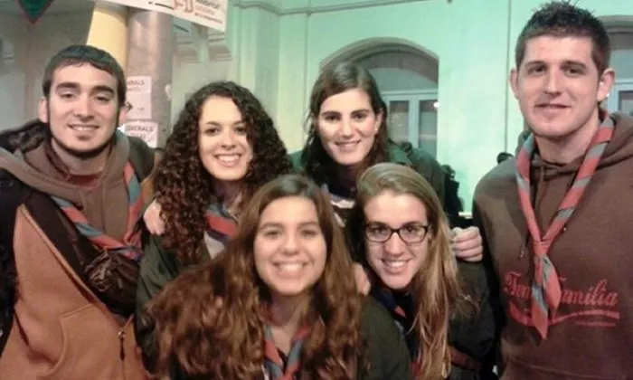 Els impulsors de la iniciativa, membres de l'Agrupament Escolta Sant Sadurní 