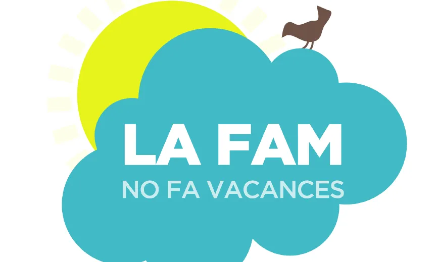 logo de la campanya "La fam no fa vacances"