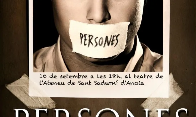 Cartell de l'obra "Persones" de la companyia "Un pam i dos dits"