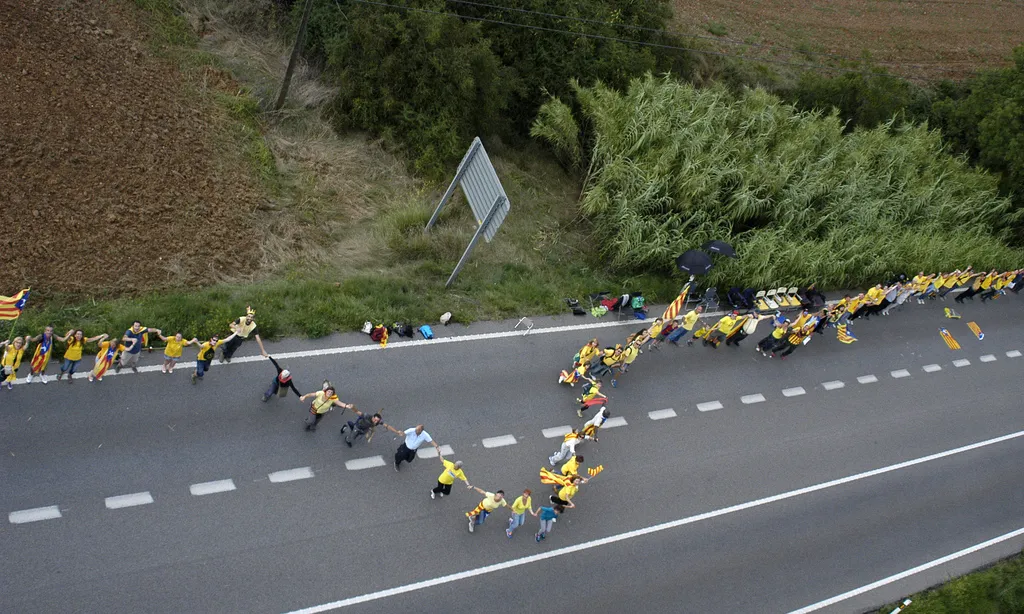 Imatge des de l'helicòpter de la Via Catalana