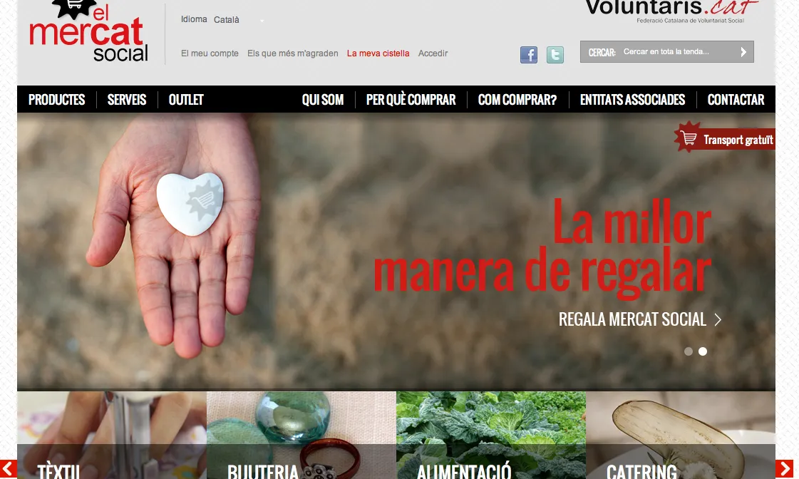 Imatge del web d'El Mercat Social