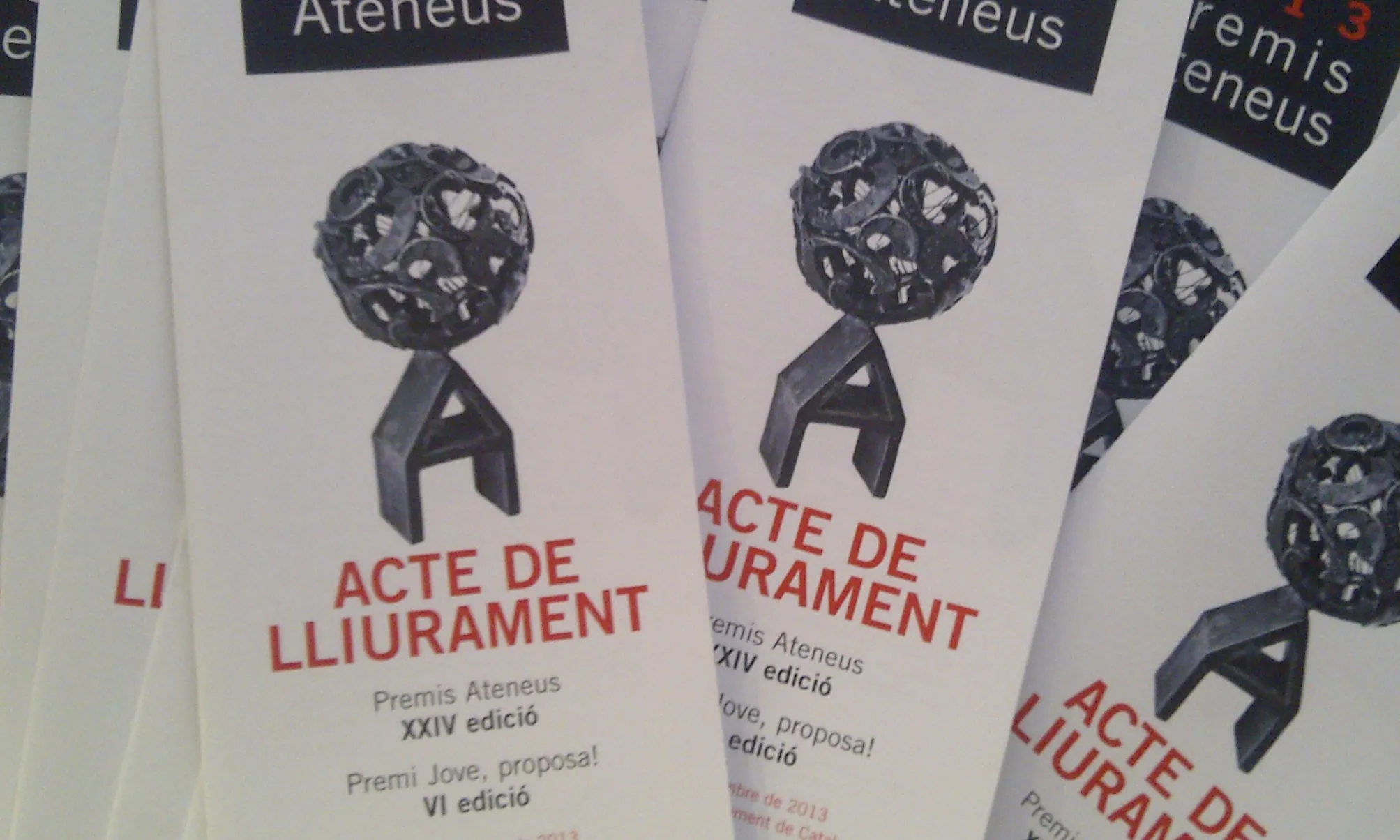 El Programa de mà dels Premis Ateneus 2013