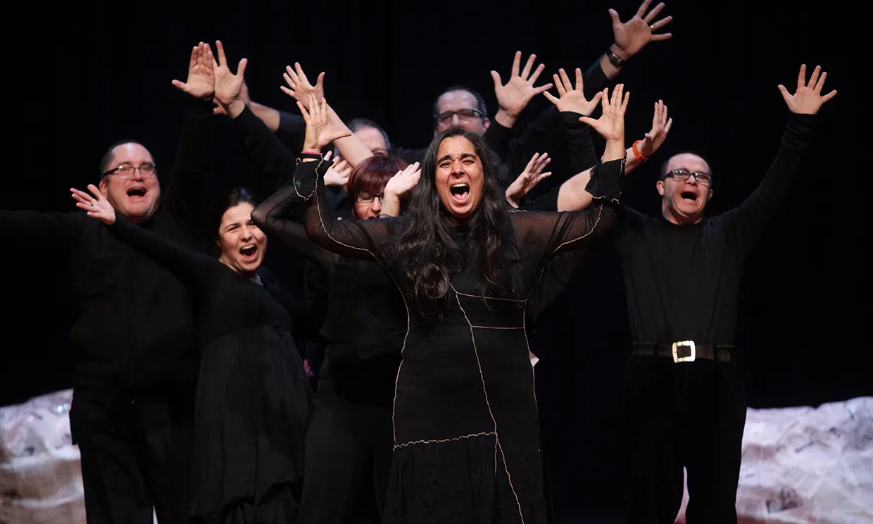 Membres de la Companyia de Teatre de Femarec durant 'La Força'