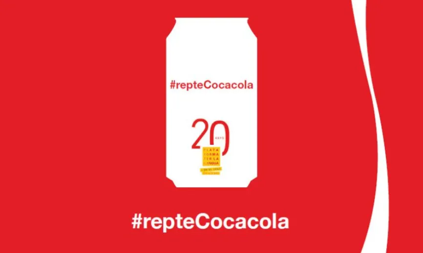 Logotip de la campanya #repteCocacola de Plataforma per la Llengua