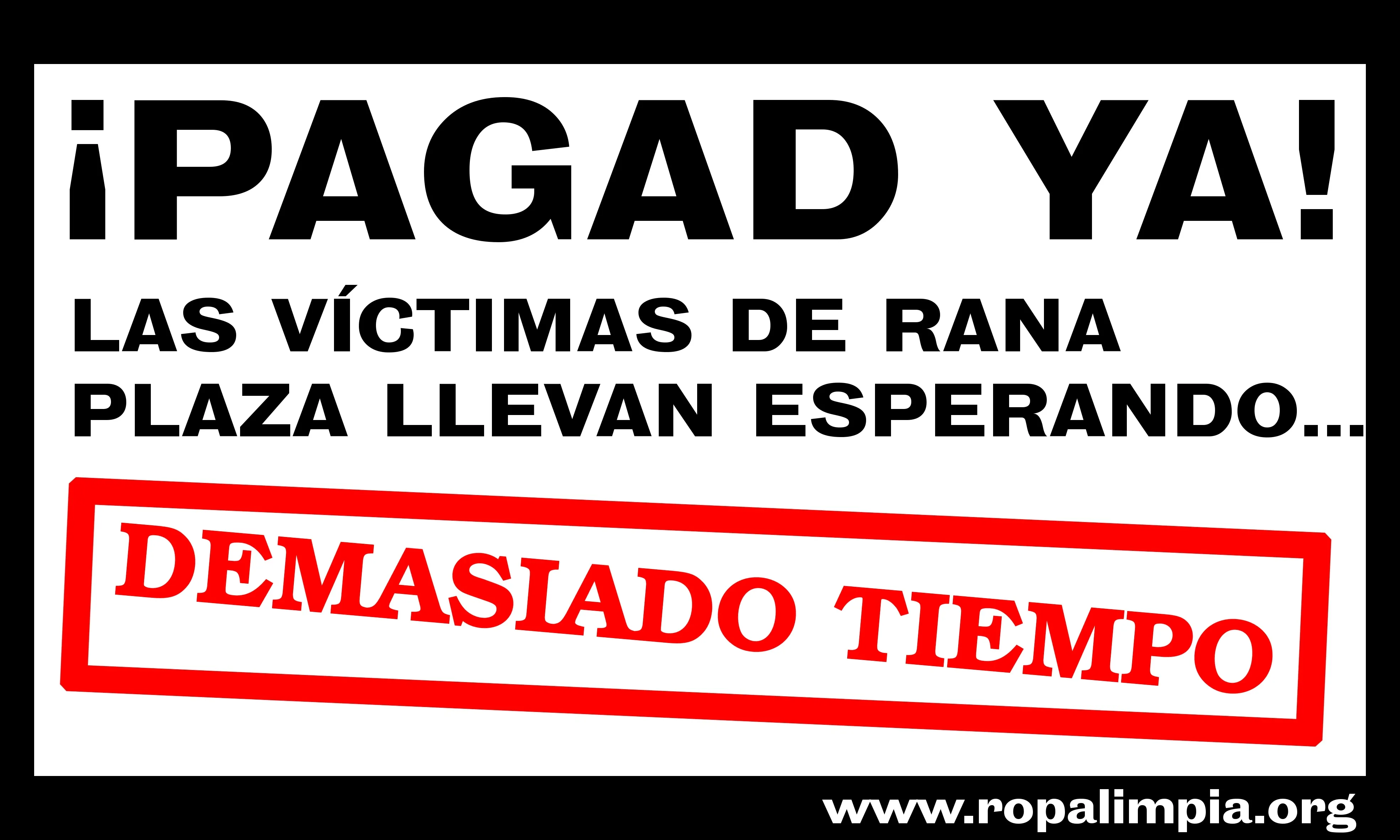 Logotip en castellà de la campanya "Pay up!"