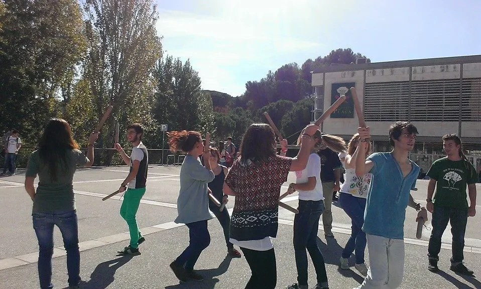 Bastoners de la UAB al seu segon assaig (Font: Bastoners)