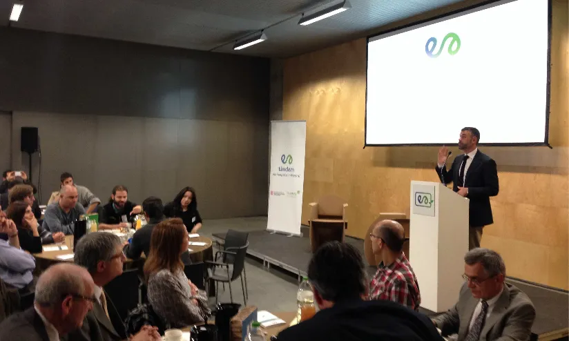 El conseller de Territori i Sostenibilitat, Santi Vila, al Tàndem de Girona