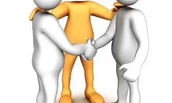 Persones arribant a un acord amb mediador. Font: ayto-mieres.es