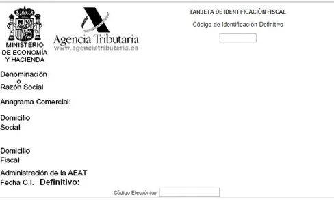 Imatge targeta d'identificació fiscal 