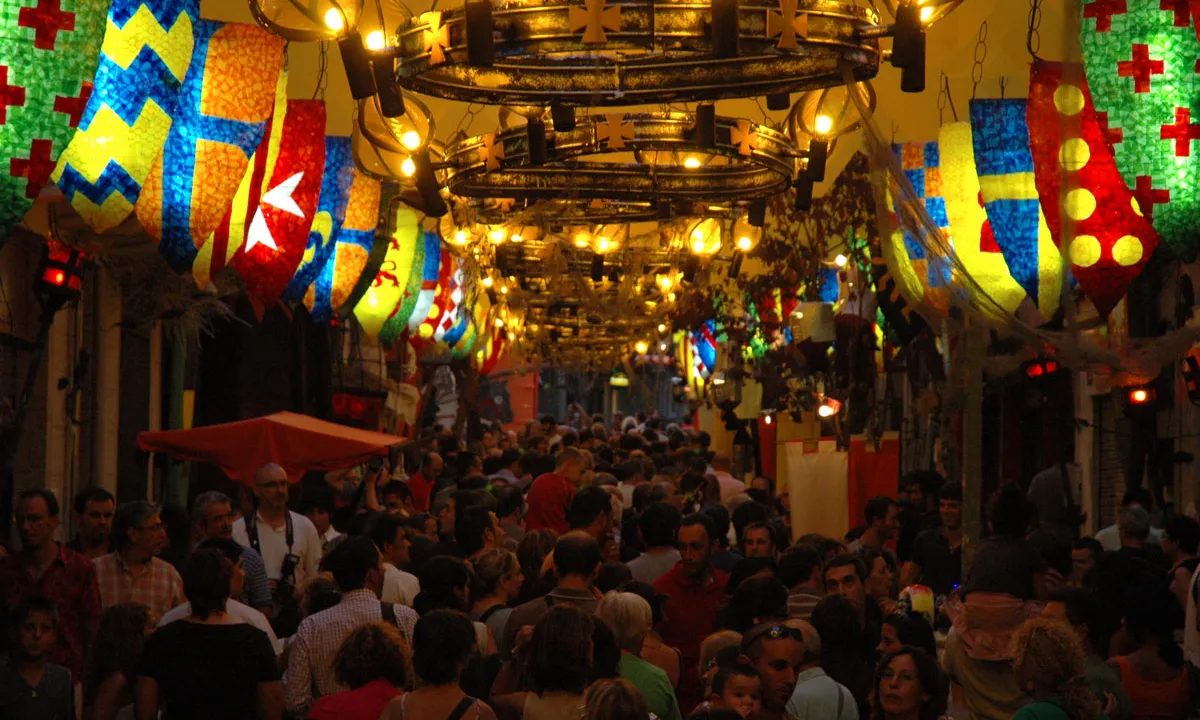 Imatge d'un dels carrers de la Festa Major de Gràcia 2009