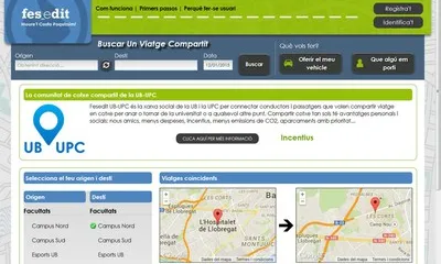Visualització del portal web de Fesedit de la UPC i la UB 