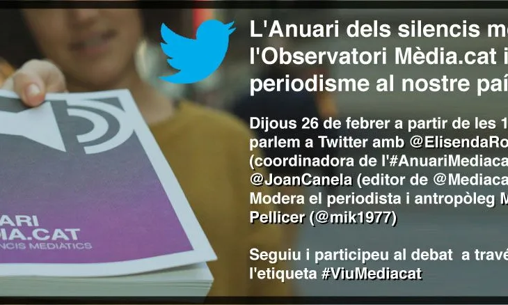 Targetó de la "tuit-entrevista" amb els responsables de l'Anuari i de Mèdia.cat.