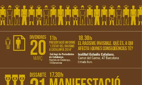Cartell amb les accions per al Dia contra el racisme i la xenofòbia