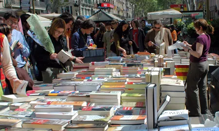 Diada de Sant Jordi a Catalunya Font: Wikimedia.org