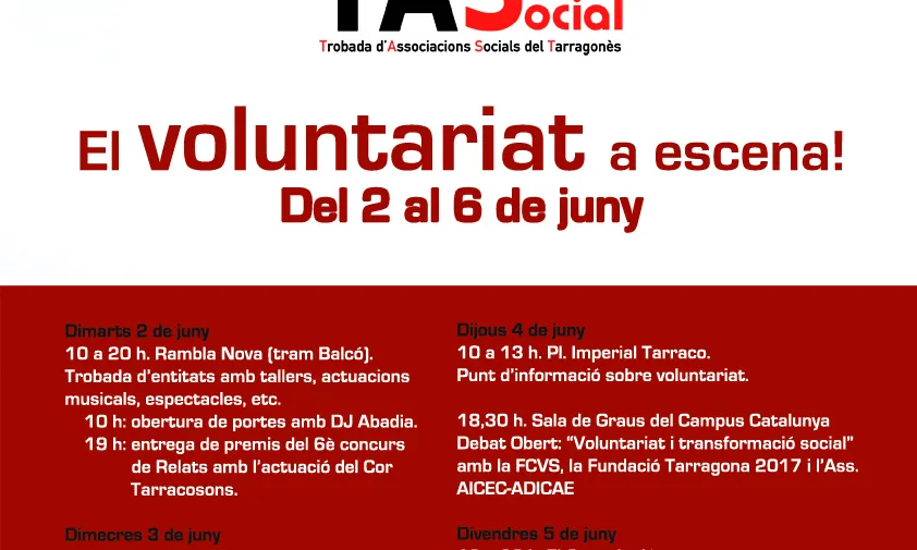 Cartell de la 2a edició del TAST Social (Font: Voluntaris.cat)