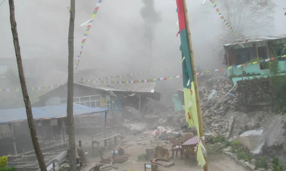 Imatge de Langtang després del terratrèmol Font: LivingNepal