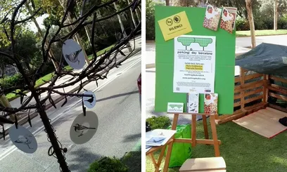 Espai d'observació de fauna de l'Aula Ambiental de la Sagrada Família (Parking Day 2014)