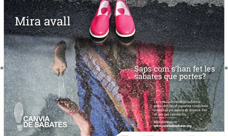 La campanya reivindica els drets laborals dels treballadors del sector del calçat.