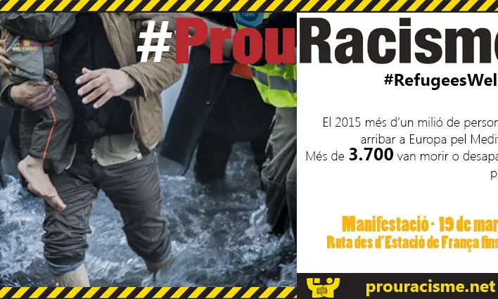 Flyer de la manifestació "Prou Racisme!" (Font: SOS Racisme)