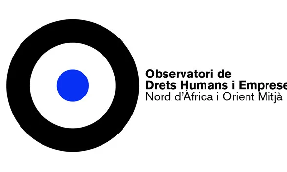 Logotip de l'Observatori de Drets Humans i Empreses d'Orient Mitjà i Nord d'Àfrica (ODHE). Font: ODHE