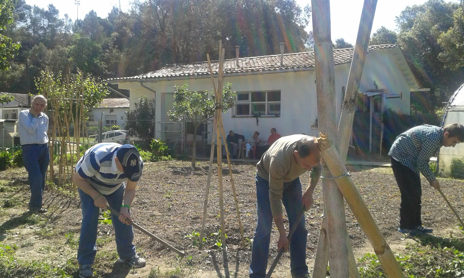 Usuaris de l'entitat treballant a l'hort. Font: Fundació Prodis