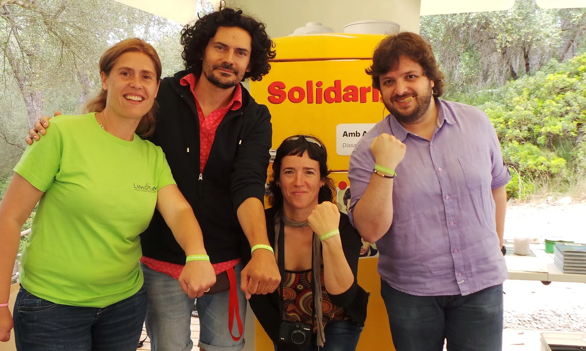Maria José Chesa, especialista en líquens , Eduard Costa de Els Amics de Les Arts, Sandra Carrera, de la Xarxa de Custòdia del Territori i Adrià Bas, periodista i conductor de Solidaris (imatge:solidaris_cr)