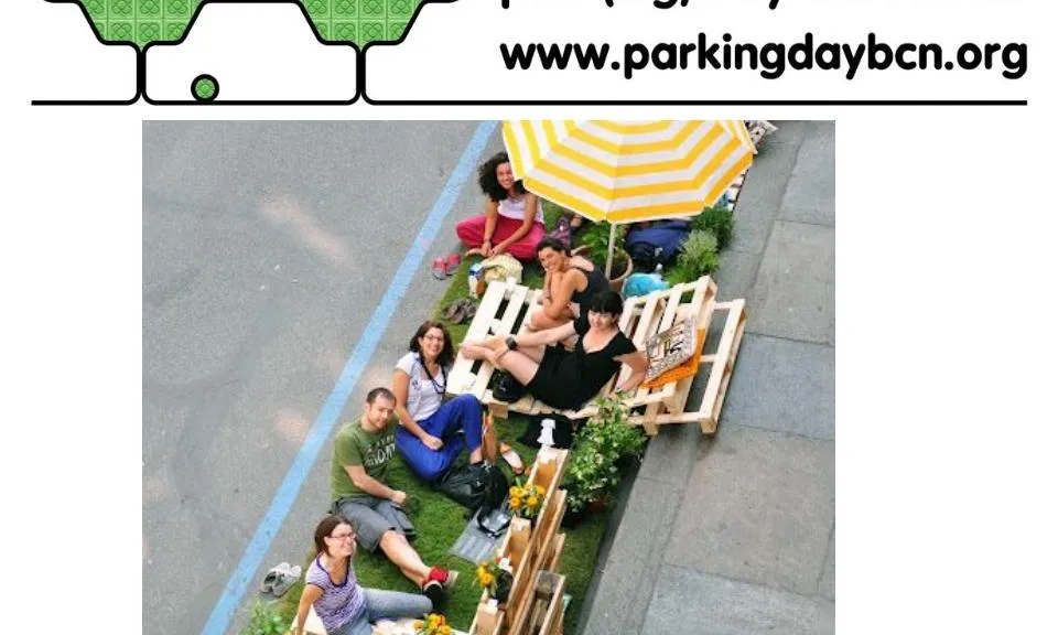 El tercer divendres de setembre es celebra el Park(ing) day en quasi 200 ciutats dels món (imatge: parking day barcelona)