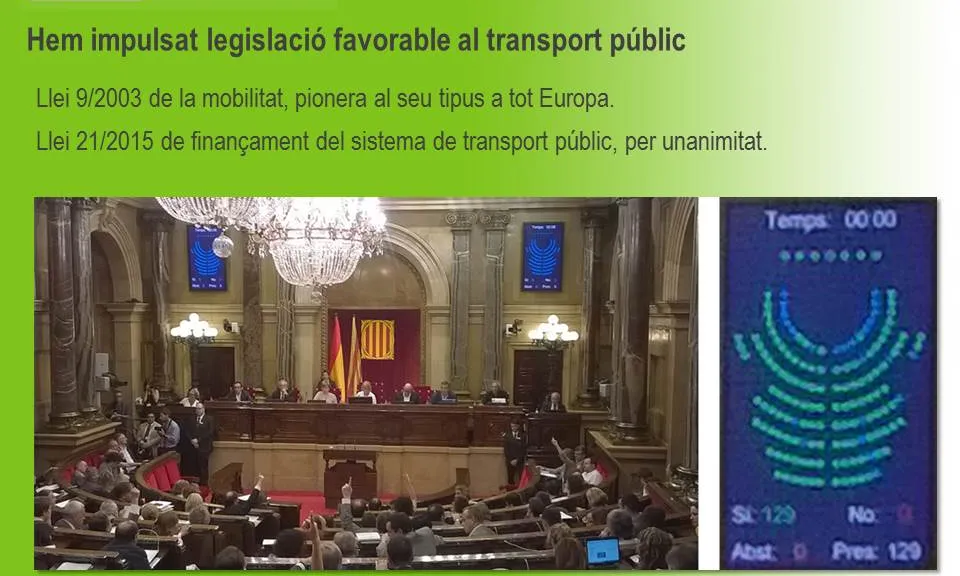 Alguns dels èxits assolits per la PTP (imatge: transportpublic.cat)