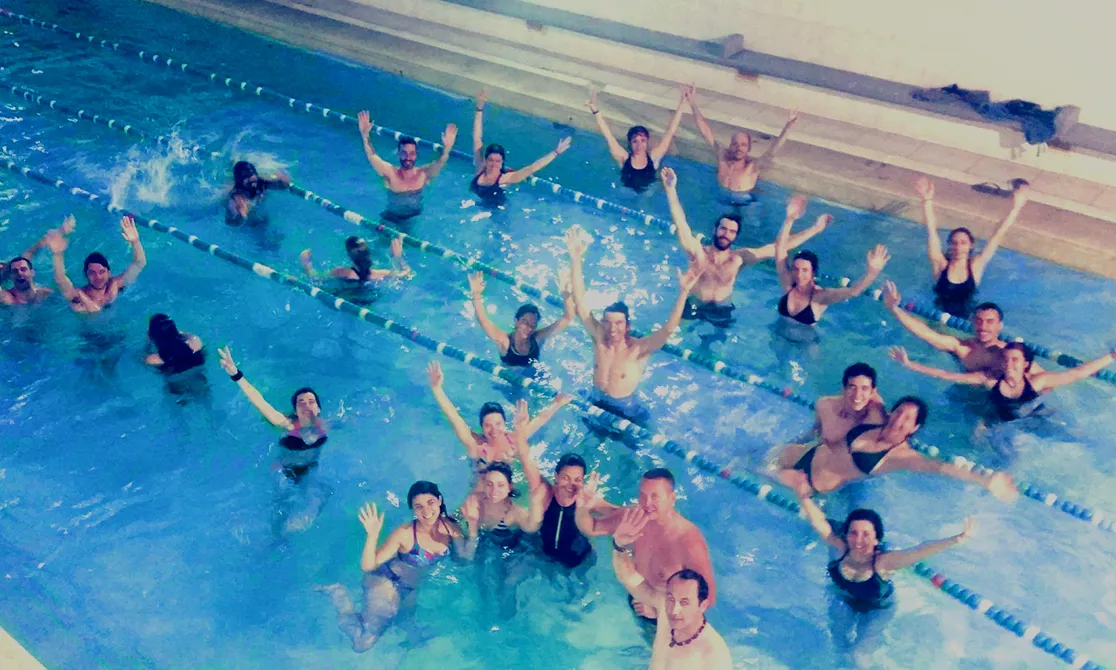 Foto de grup a la piscina