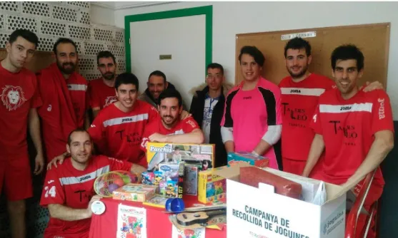 L'equip de futbol sala Tallers Lleó Cervera també ha mostrat el seu suport a la campanya. Foto: Creu Roja Joventut Lleida. 
